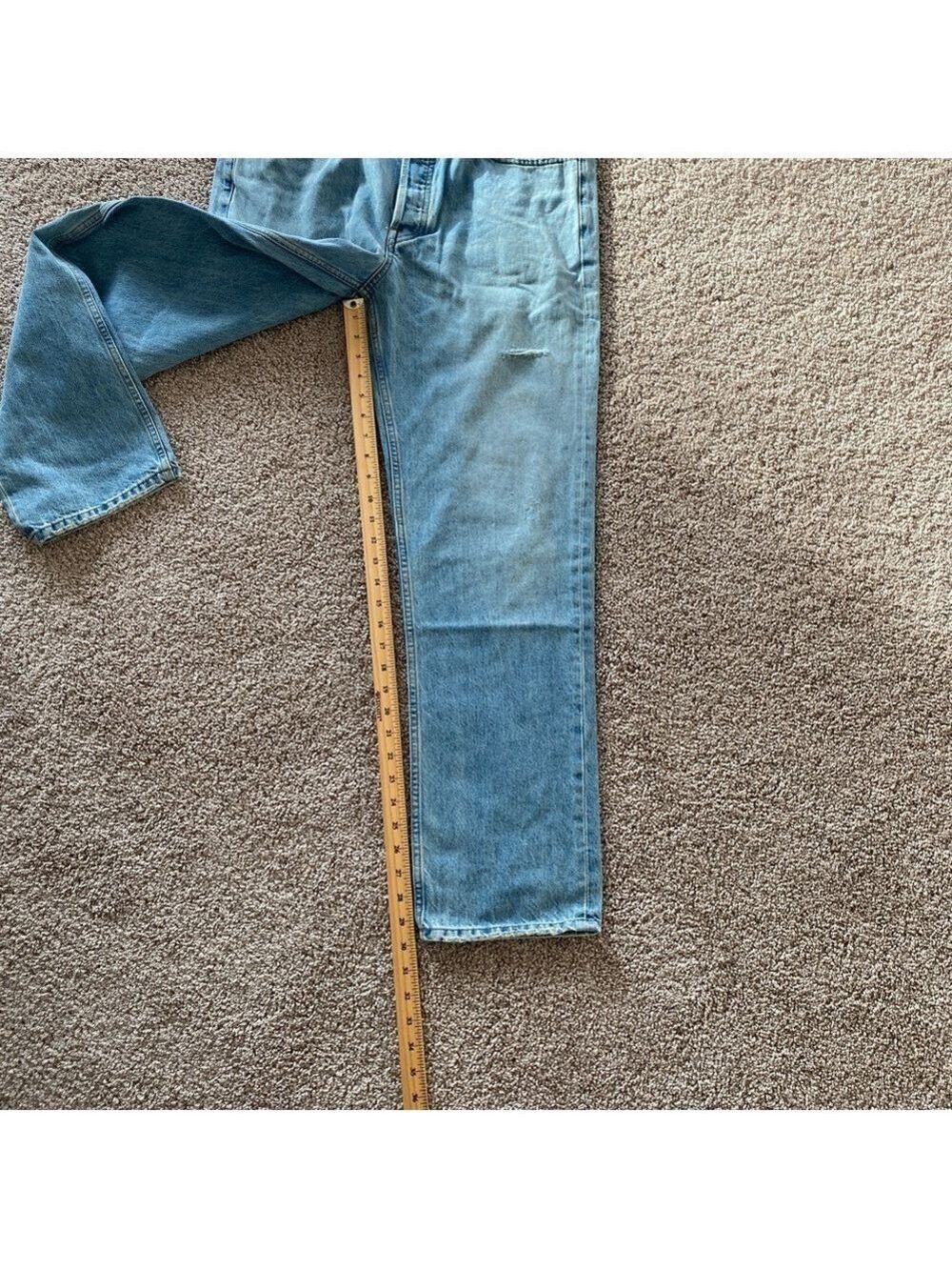 EVERLANE The Everybody Jean Sz E7 Short 30" inseam (Meas. 34" waist) Distressed - Picture 15 of 16